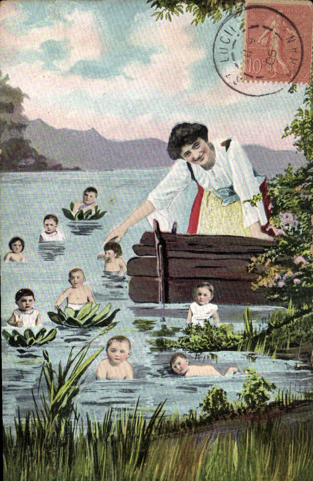 CPA Fantaisie Enfants Bebe Femme 