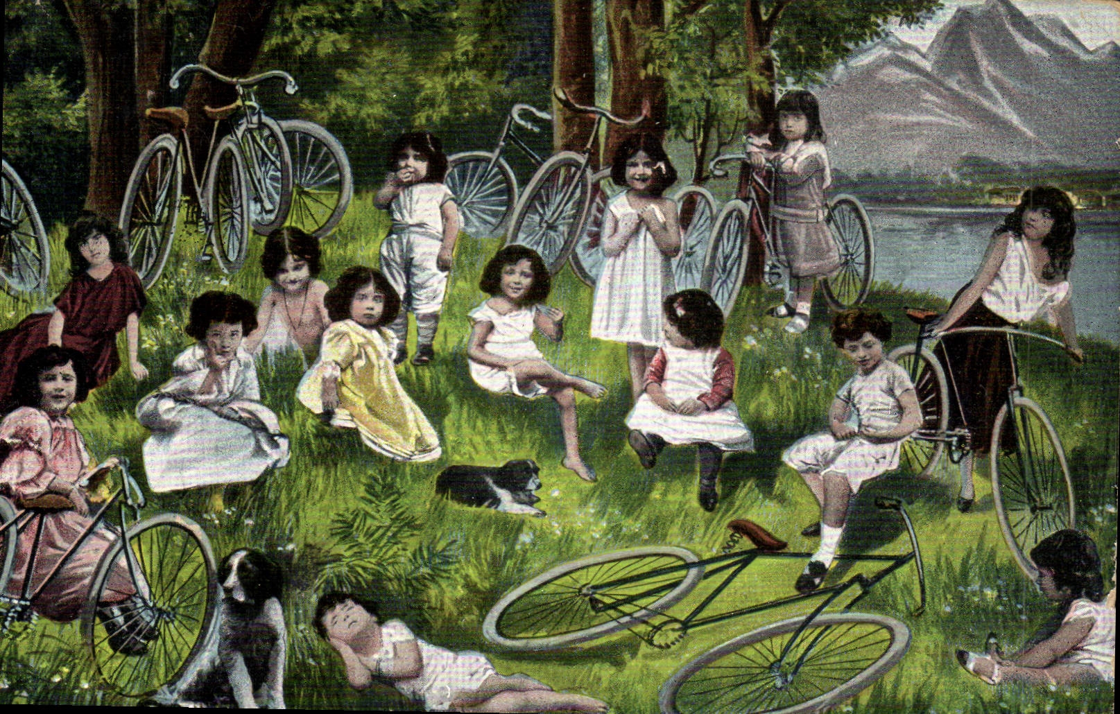 CPA Fantaisie Enfants Bebe Velo Cycle