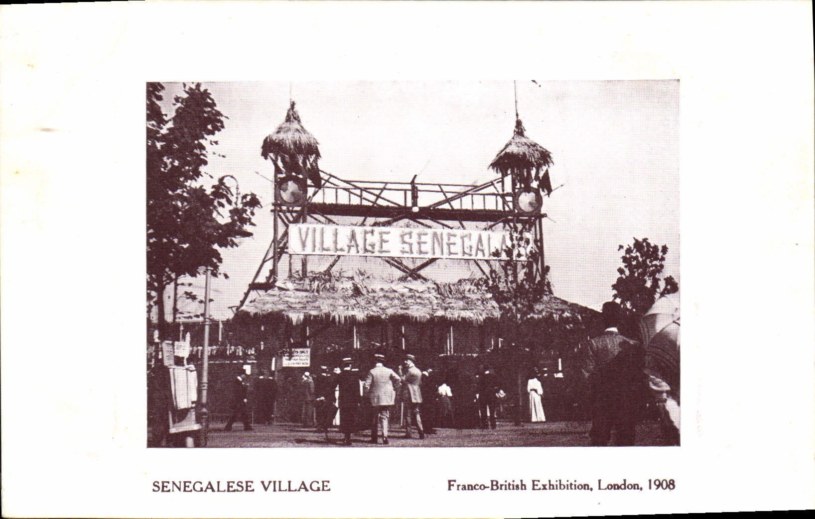 VINTAGE POSTCARD Negro black Man Senegalese Village Free British Exhibition London 1908