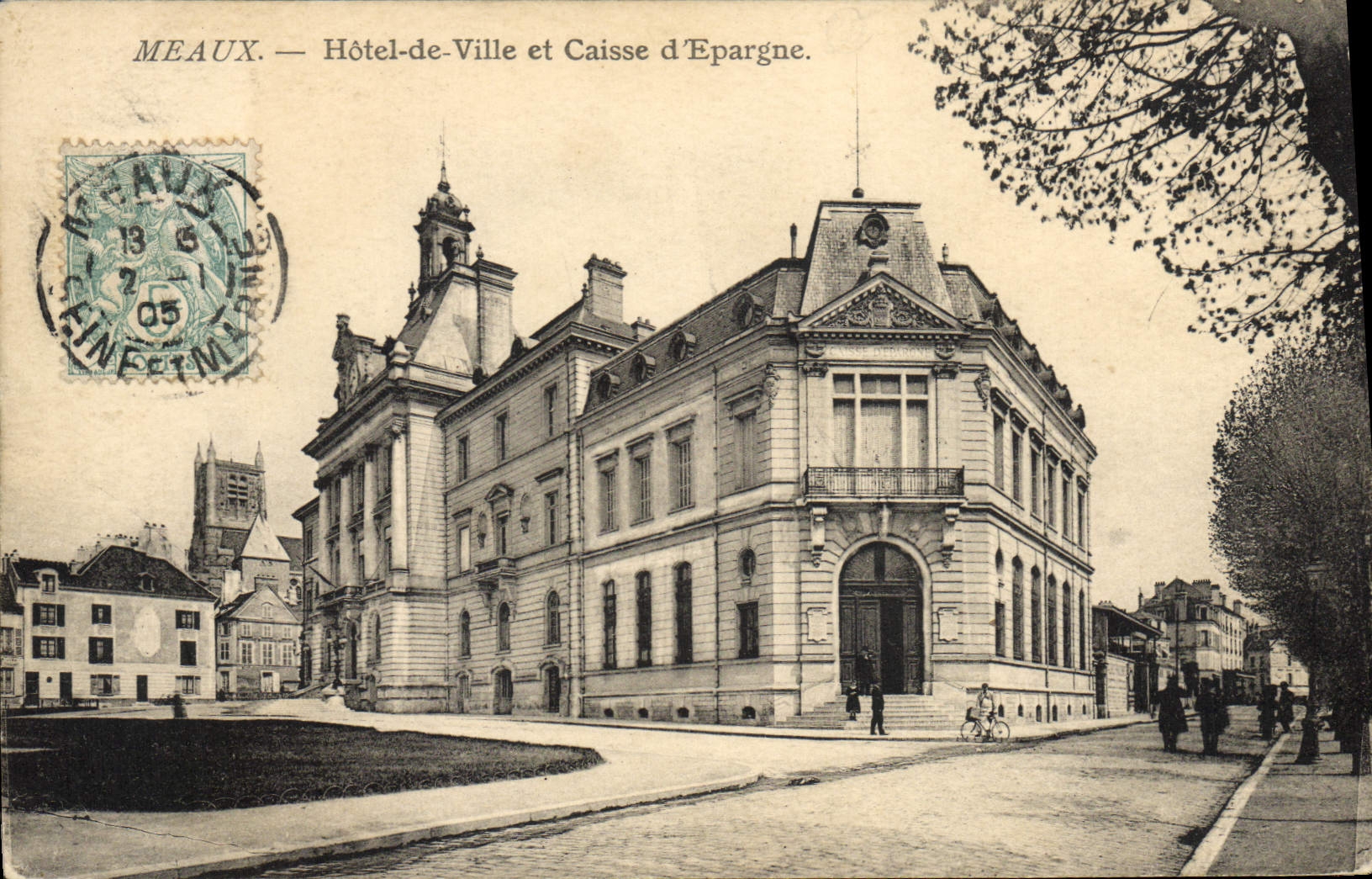 CPA Banque Meaux Hotel de ville et Caisse d'Epargne