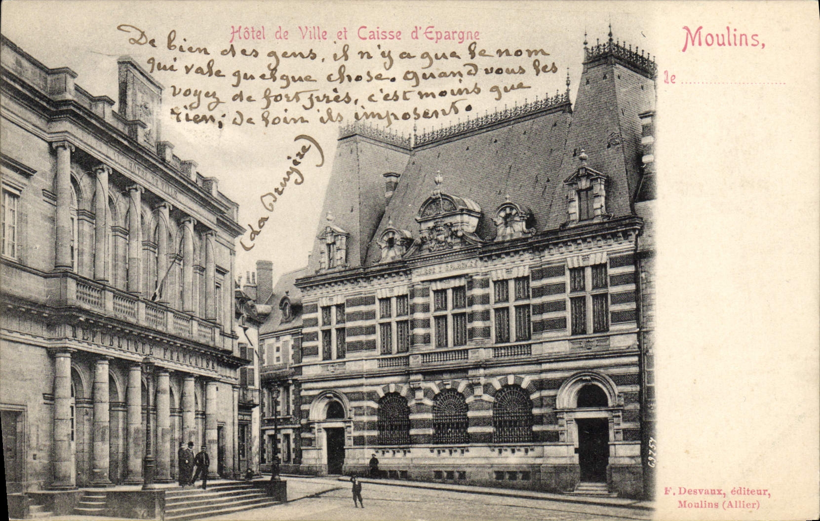 CPA Banque Moulins Hotel de ville et Caisse d'Epargne
