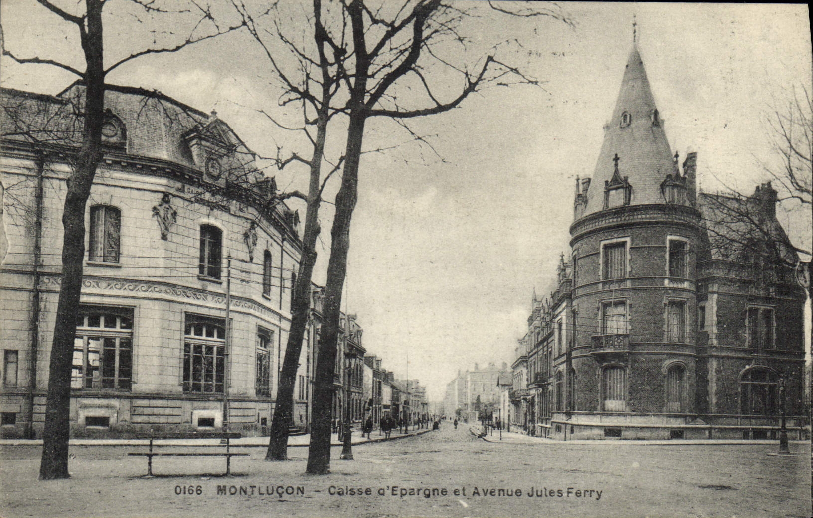 VINTAGE POSTCARD Bank Montlucon Savings bank and Which occurred Jules Ferry