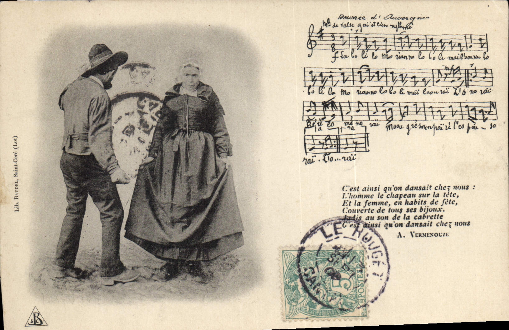 CPA Folklore Bourree d'Auvergne 