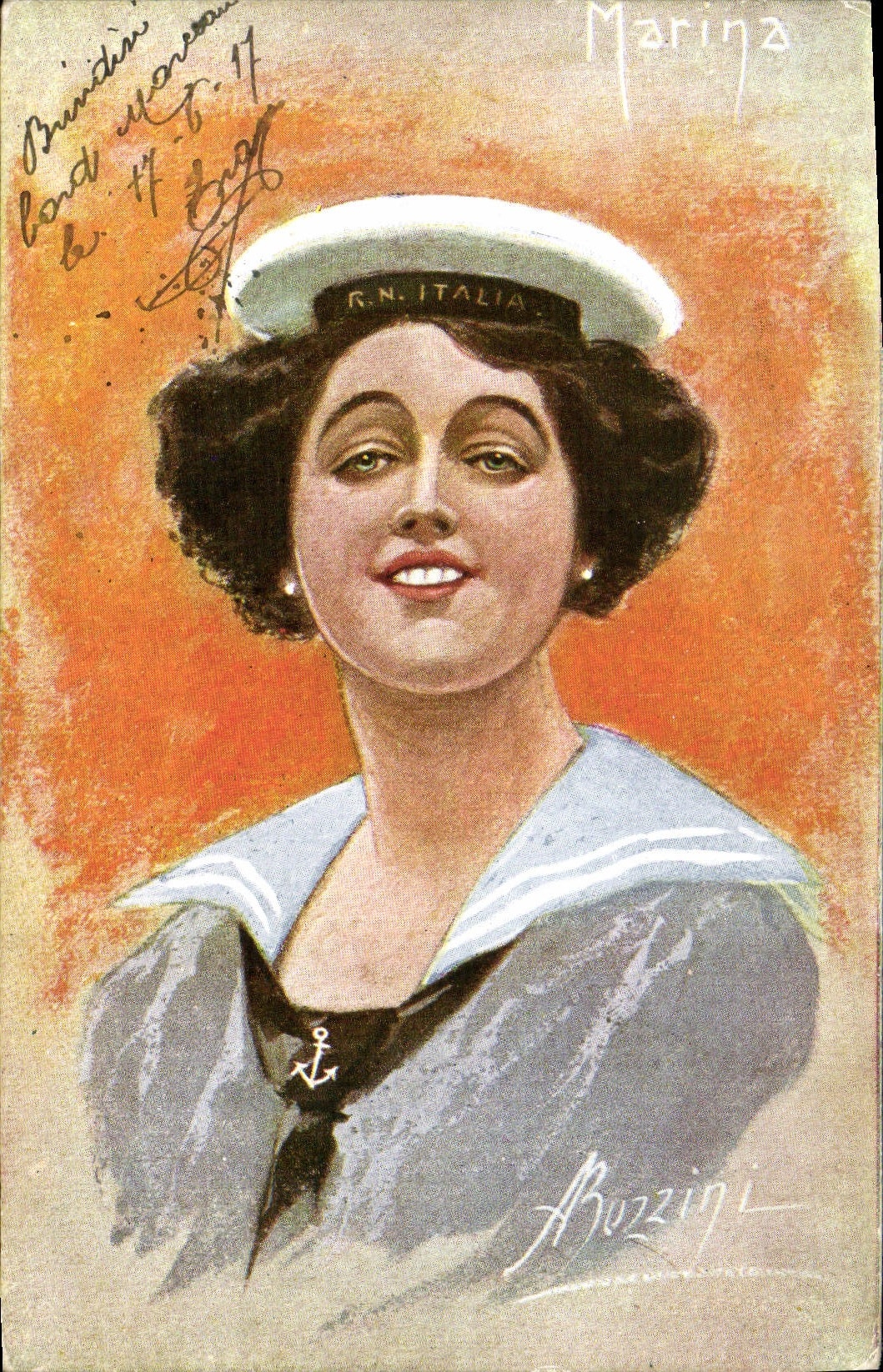 VINTAGE POSTCARD Fantasy Marina Illustrator