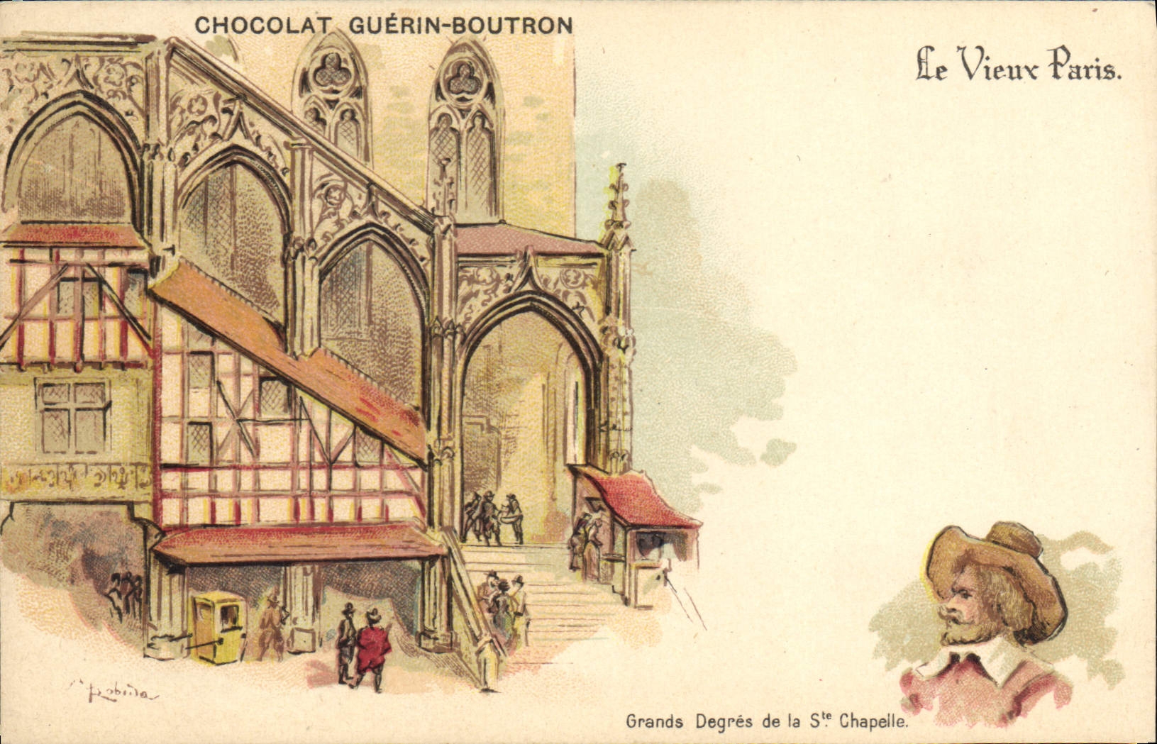 VINTAGE POSTCARD Fantasy Illustrator the Paris Old man Great Degrees of the co. Vault