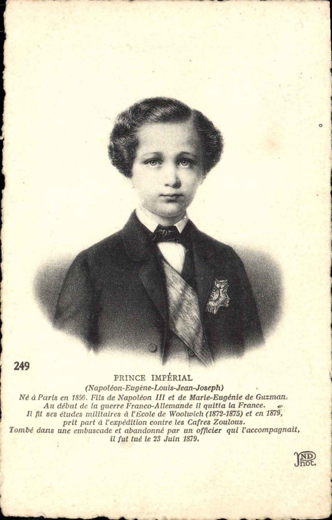 CPA Prince Imperial Napoleon Eugene Louis Jean Joseph