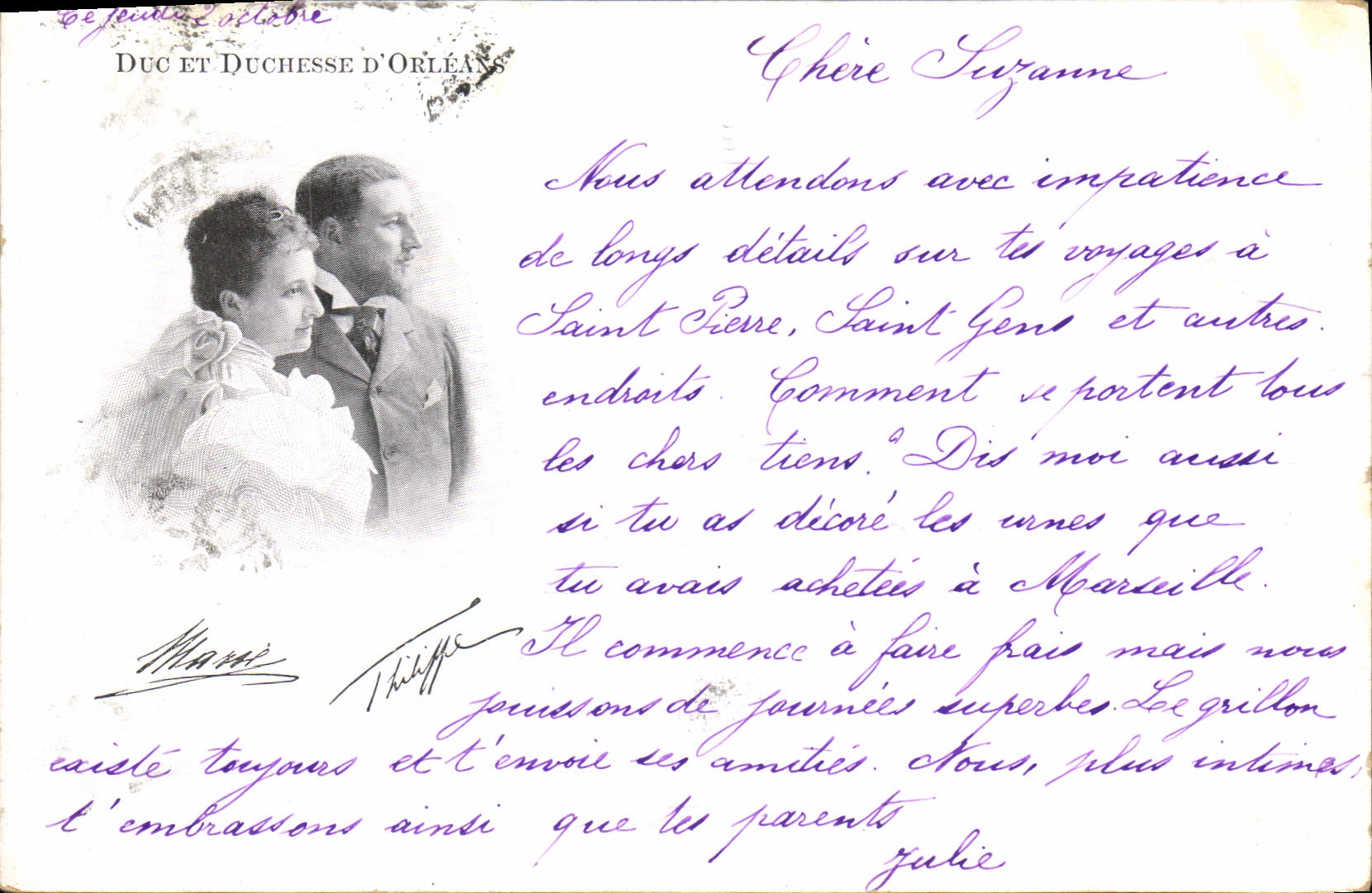 CPA Duc et Duchesse d'Orleans 