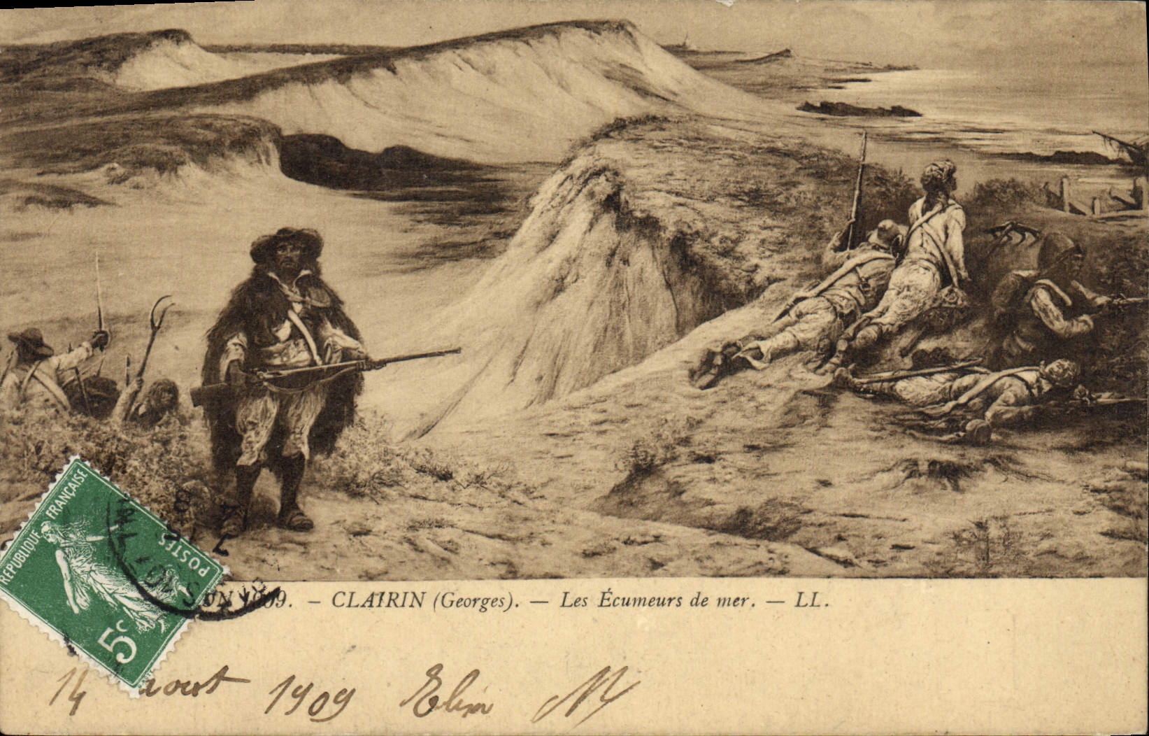 Scummers de Clairin de la POSTAL de la VENDIMIA del mar