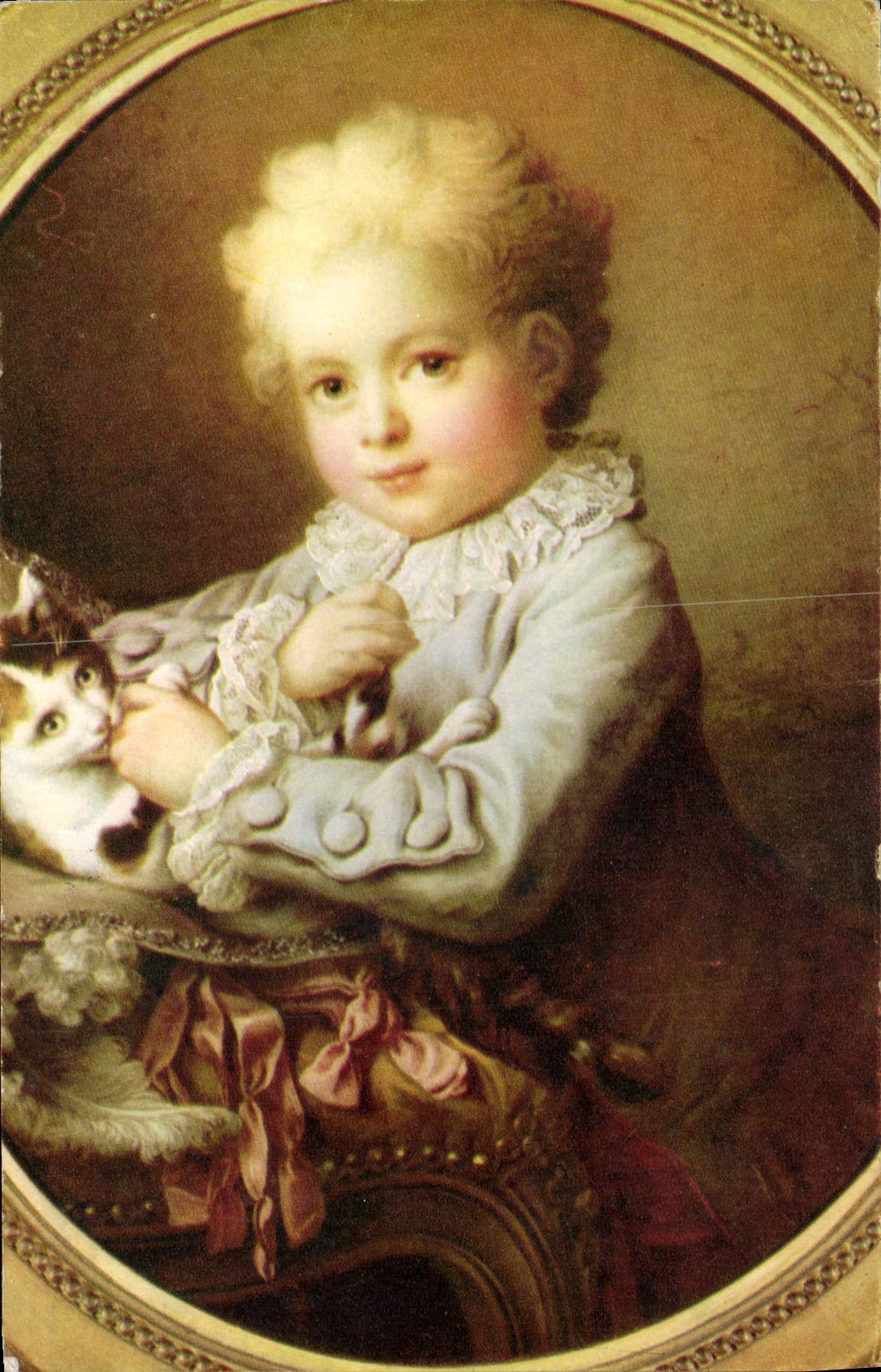 CPM Chat Chats Chaton Drouais Jeune garcon jouant avec un chat 
