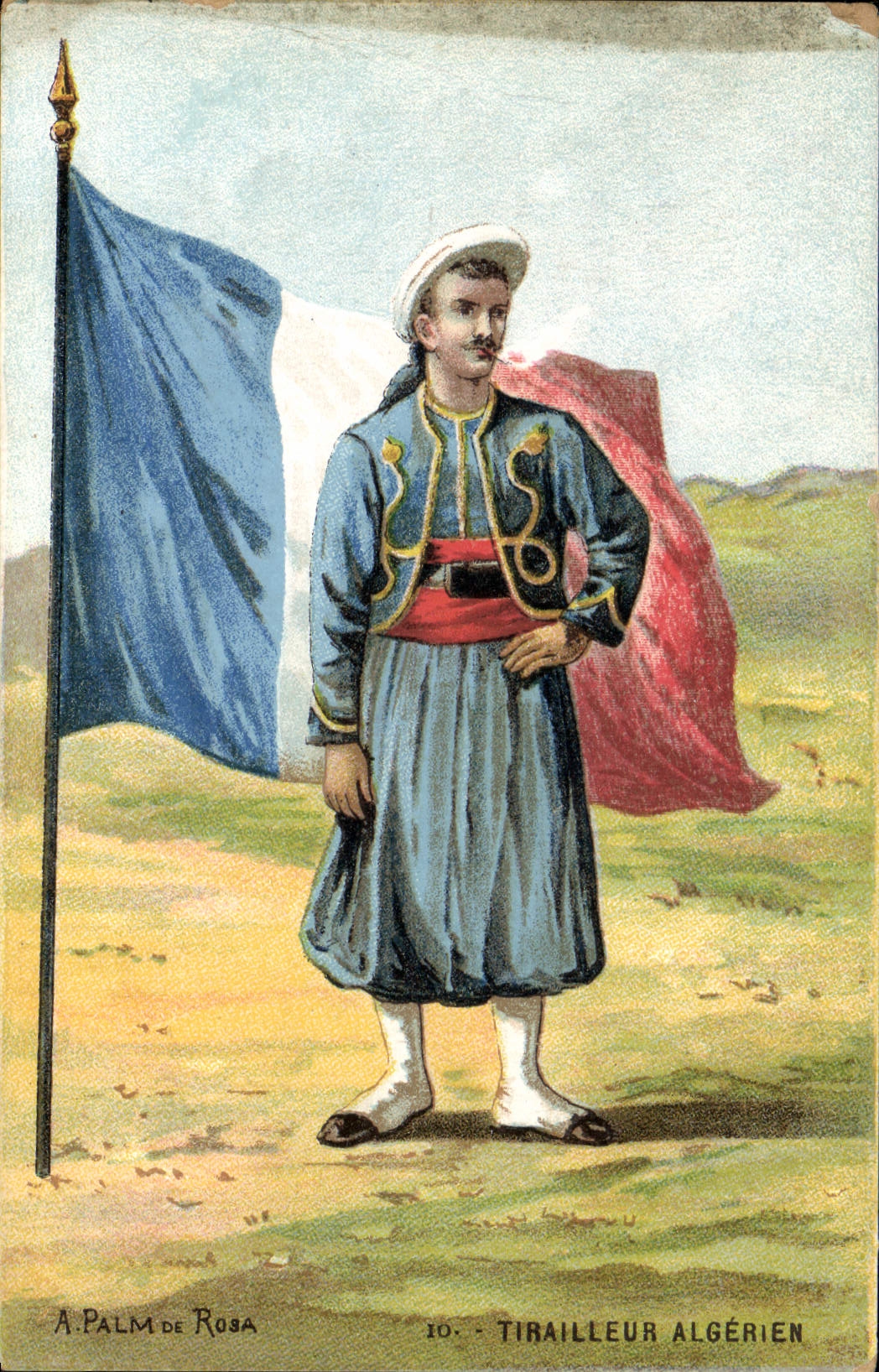 CPA Militaria Palm de Rosa Tirailleur algerien 