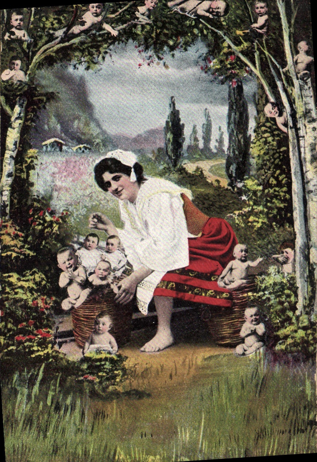 CPA Fantaisie Enfant Bebe Femme 