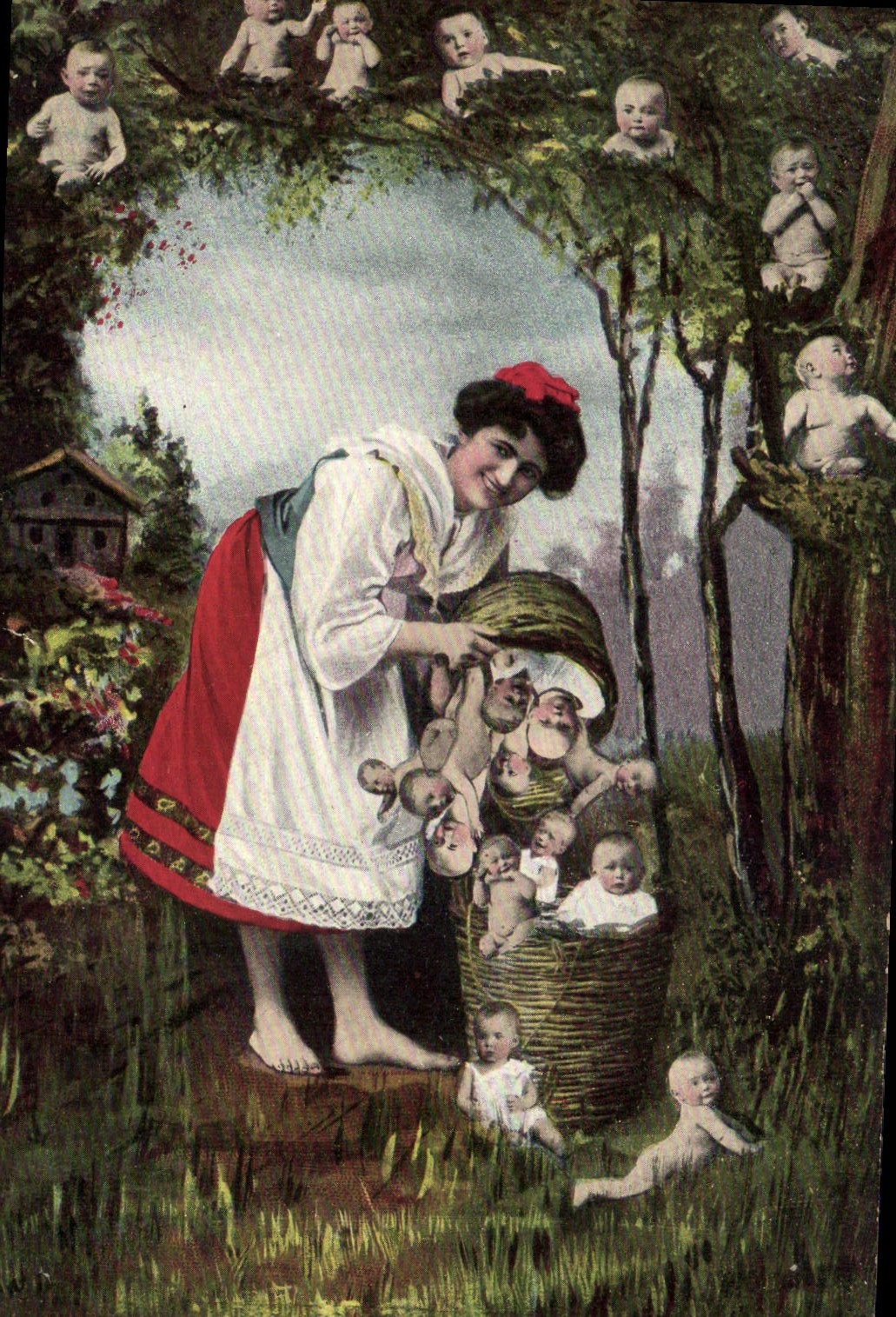 CPA Fantaisie Enfant Bebe Femme 