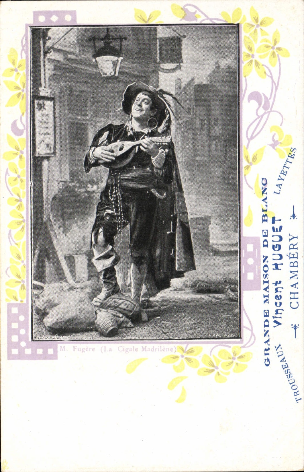 VINTAGE POSTCARD Mr. Fugere the Cicada Inhabitant of Madrid