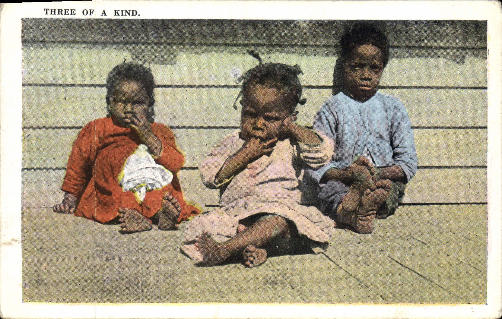 CPA Enfant negre Three of a kind 