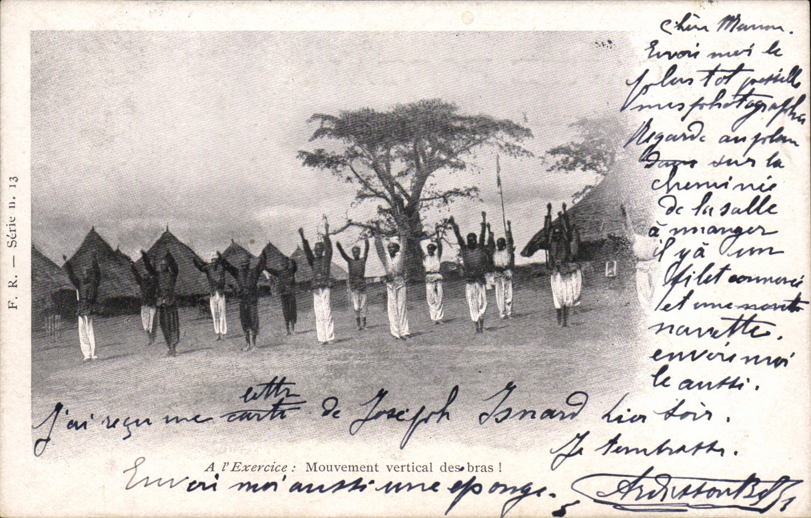 VINTAGE POSTCARD negro Black Man With the exercise vertical Movement of the arms!