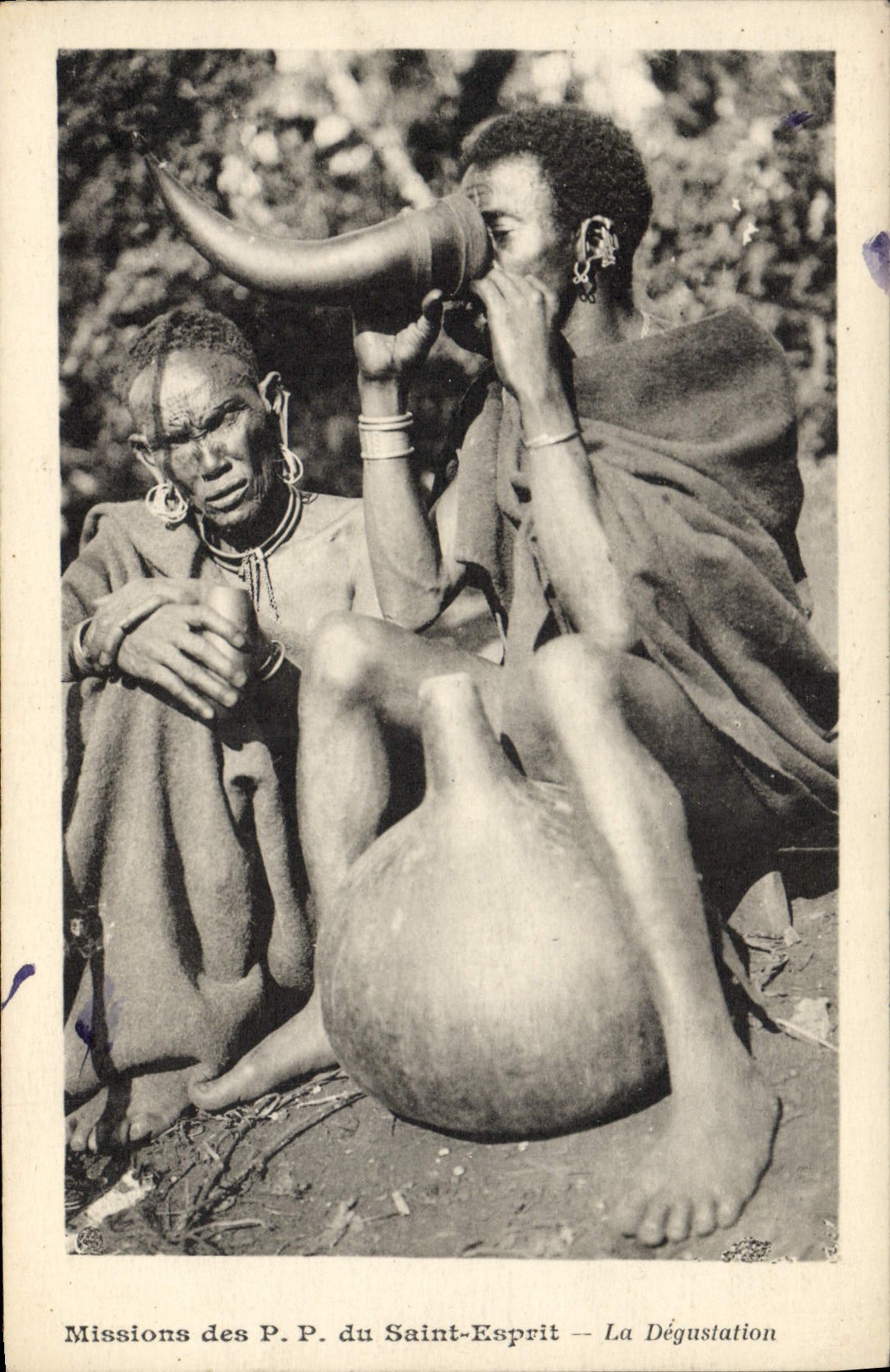 VINTAGE POSTCARD negro Black Man Missions of PP of the Saint Spirit tasting