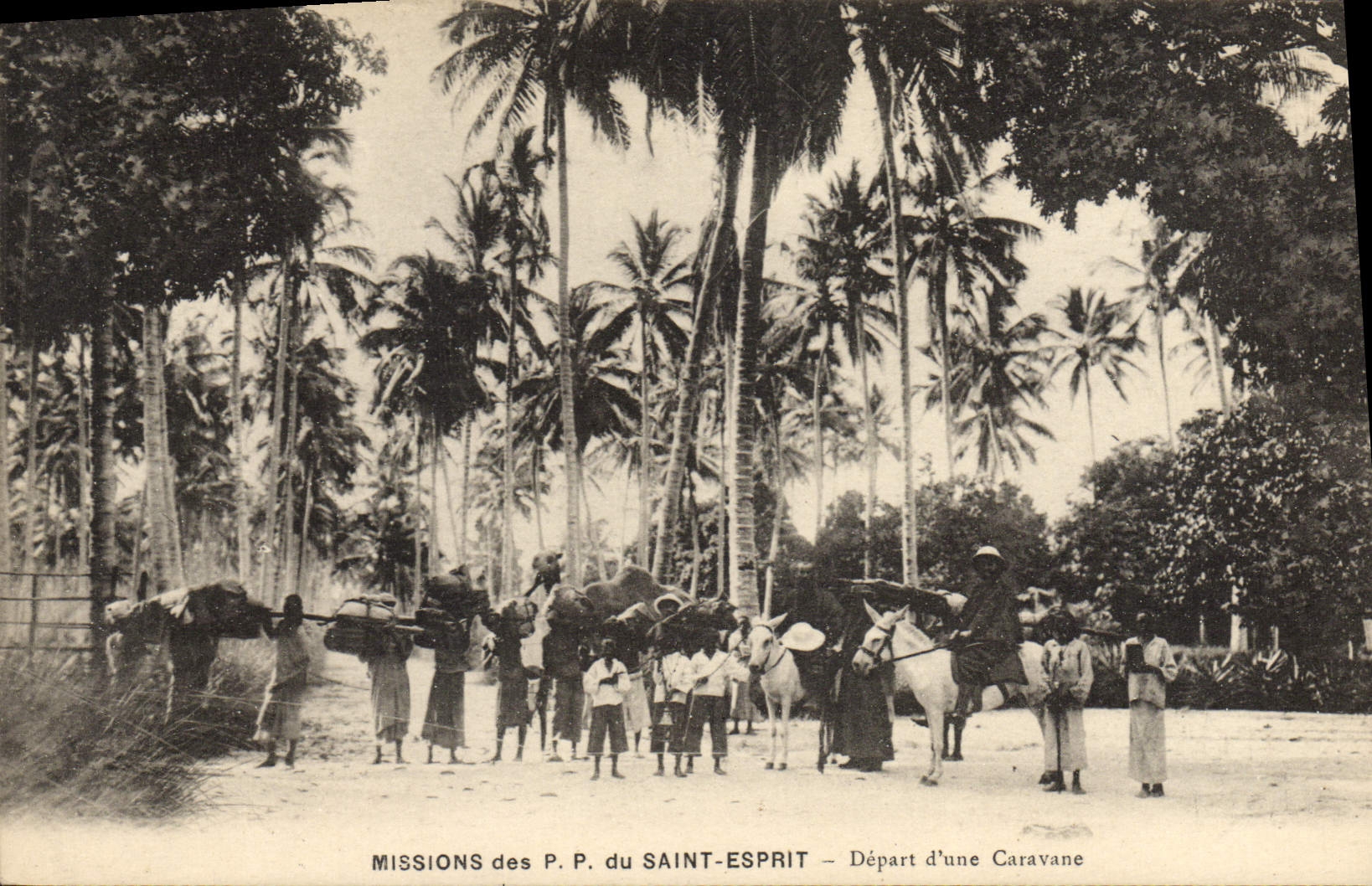 VINTAGE POSTCARD negro Black Man Missions of PP of the Saint Departure Spirit of a caravan