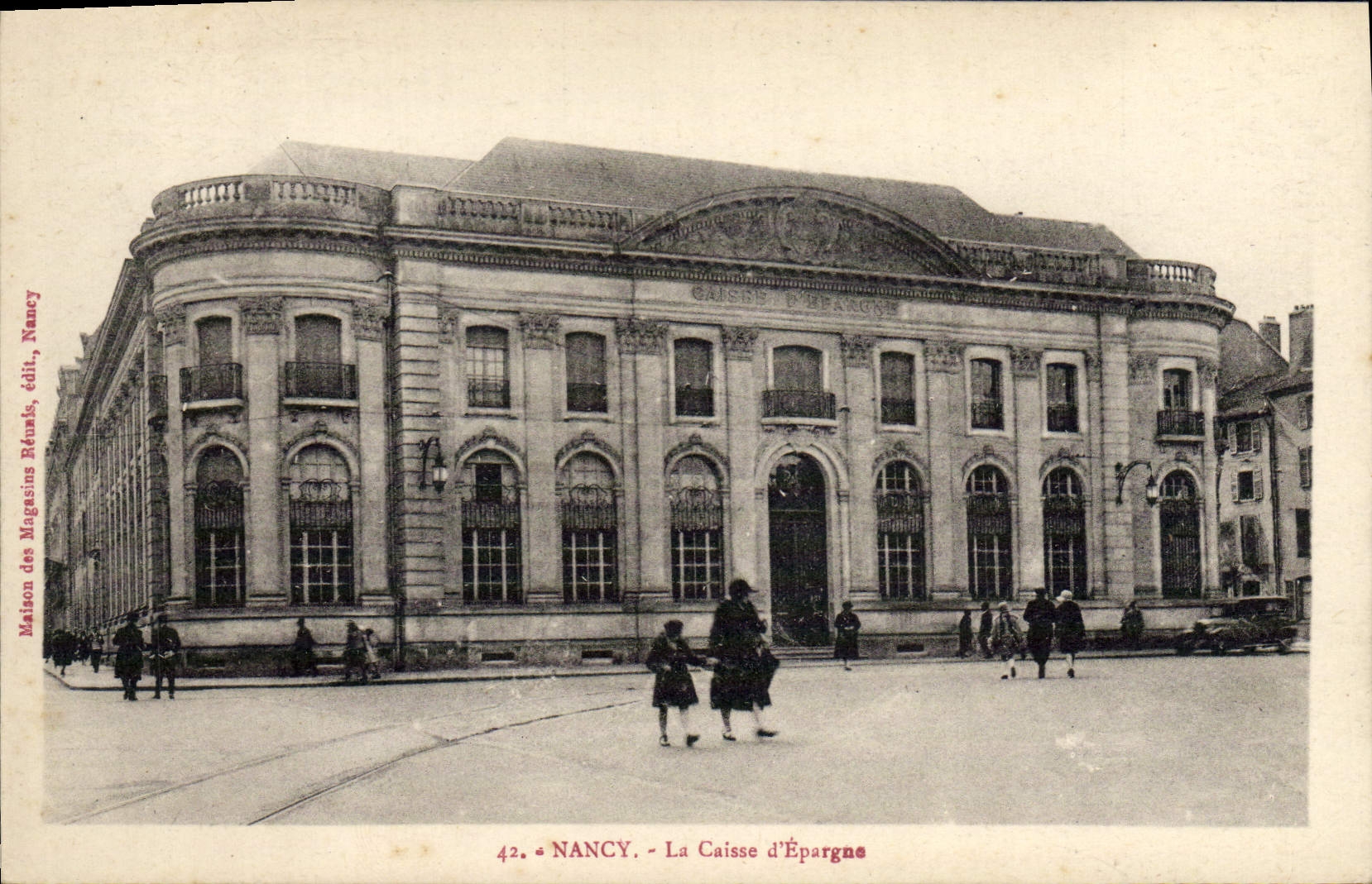 VINTAGE POSTCARD Bank Savings bank Nancy