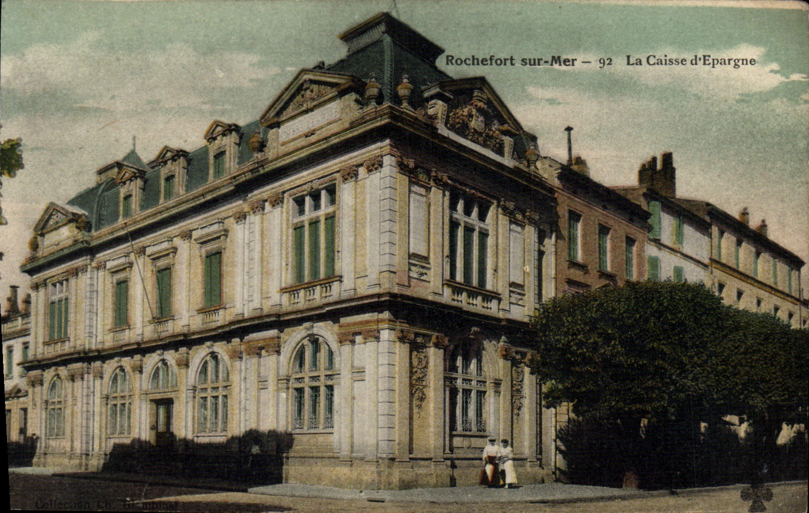 VINTAGE POSTCARD Bank Savings bank Rochefort on Sea