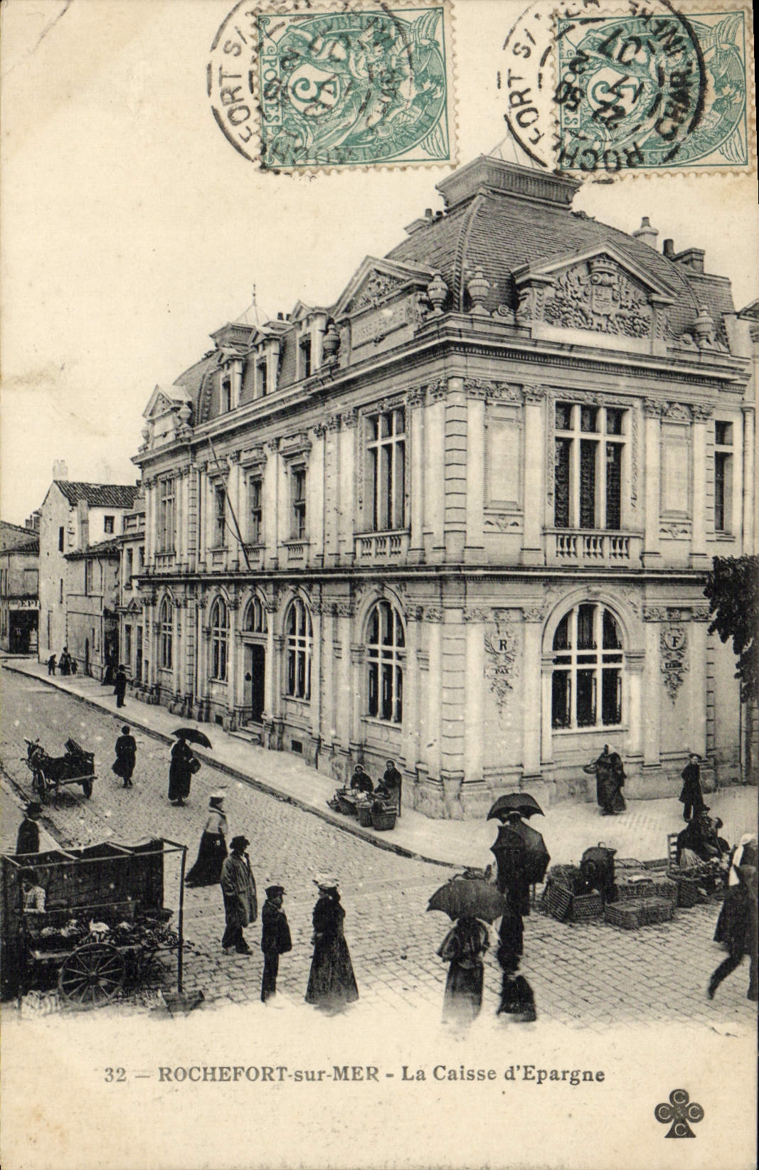 VINTAGE POSTCARD Bank Savings bank Rochefort known Sea