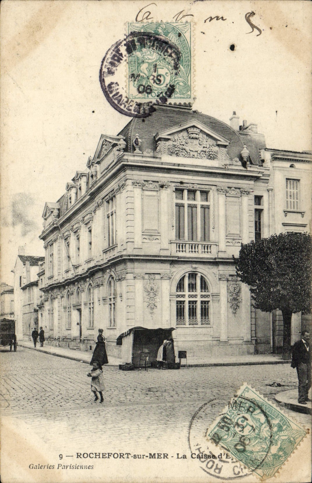 VINTAGE POSTCARD Bank Savings bank Rocherfort on Sea