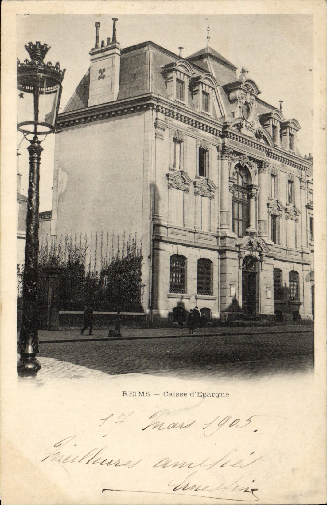 VINTAGE POSTCARD Bank Savings bank Rheims