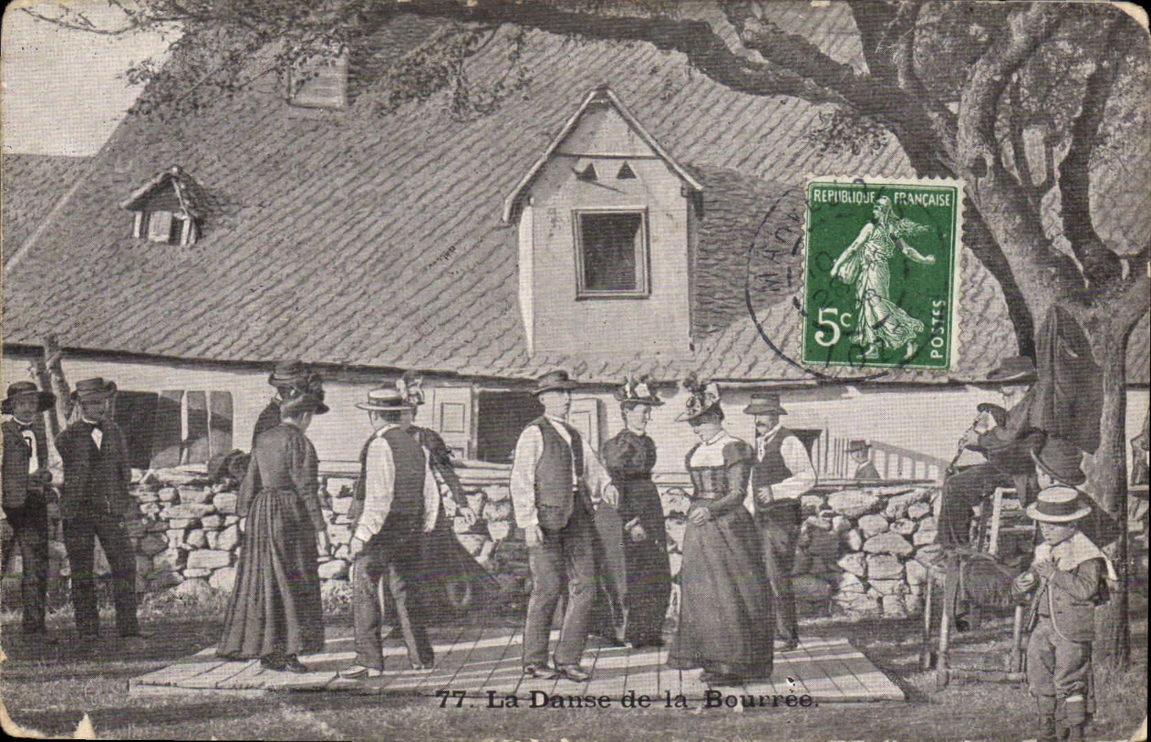 CPA Folklore La danse de la bourree