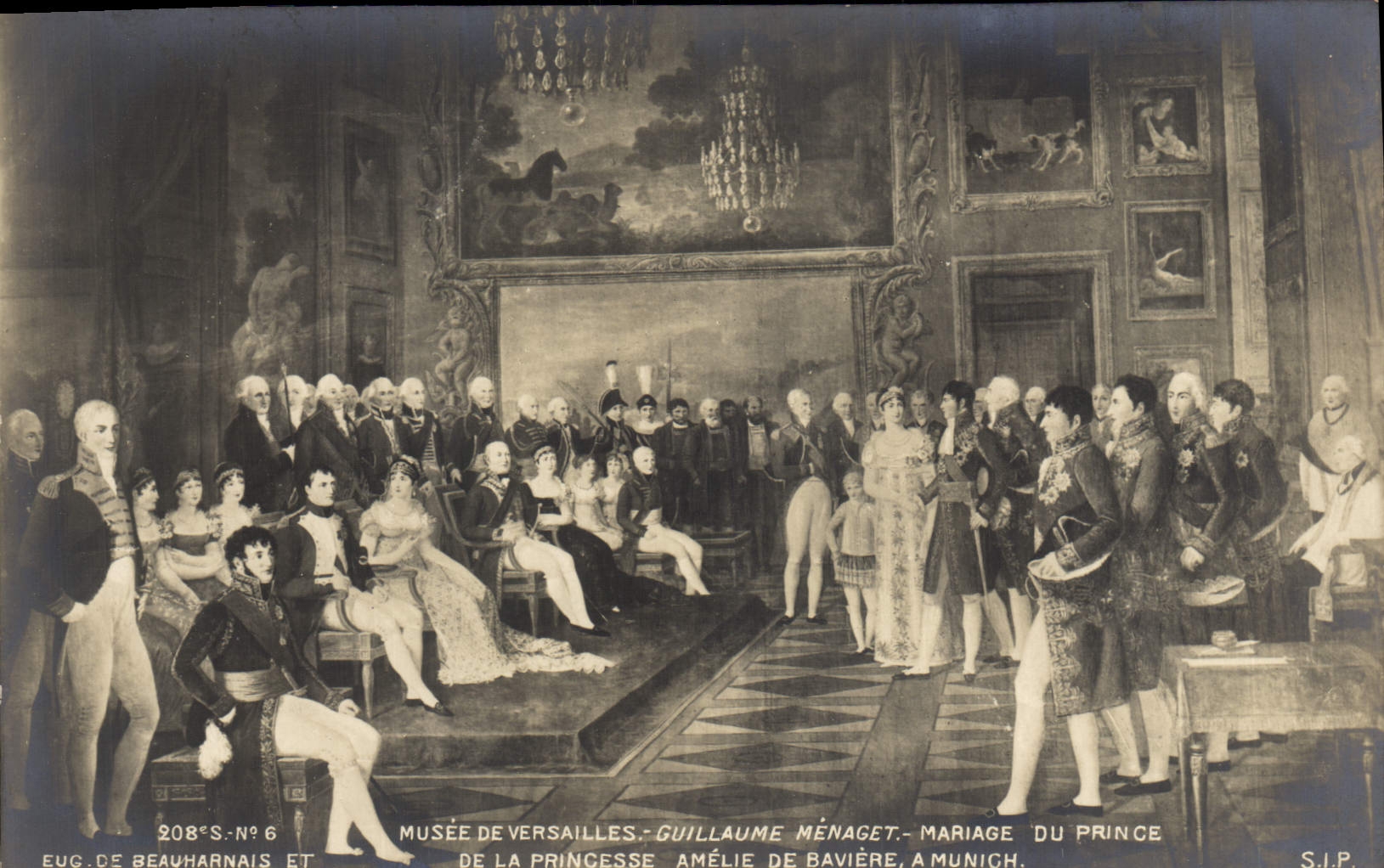 VINTAGE POSTCARD Napoleon History 1st Museum of Versailles Guillaume Menaget Marriage of prince Amelie of Bavaria