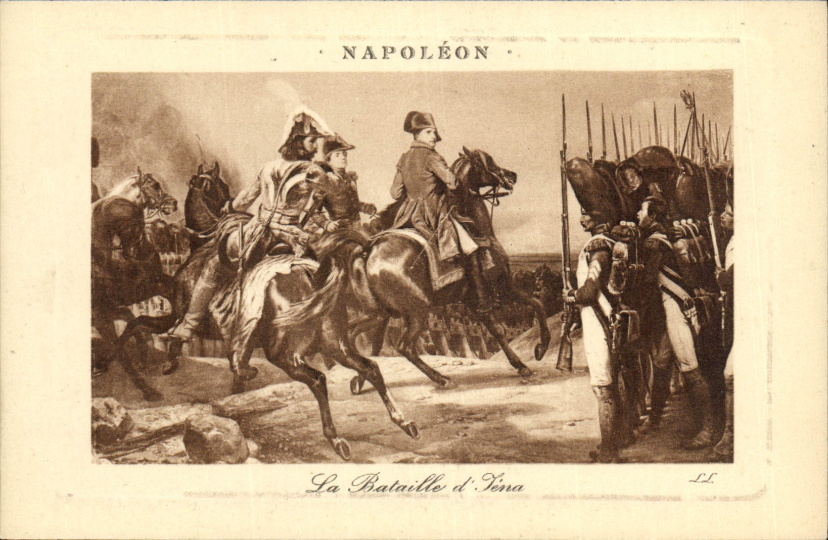 VINTAGE POSTCARD Napoleon History the 1st battle of Iena