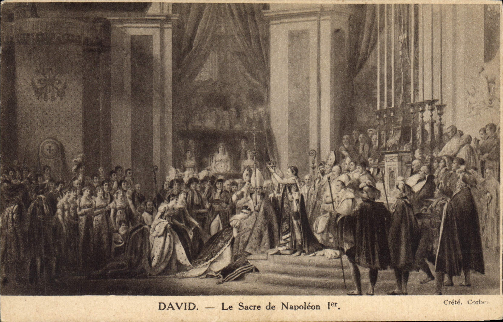 VINTAGE POSTCARD Napoleon History 1st David the sacring