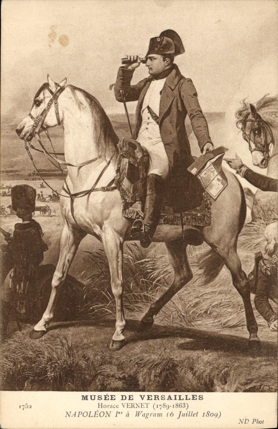 VINTAGE POSTCARD Histoire Napoleon 1st Museum of Versailles Horace Vernet Napoleon 1st has Wagram