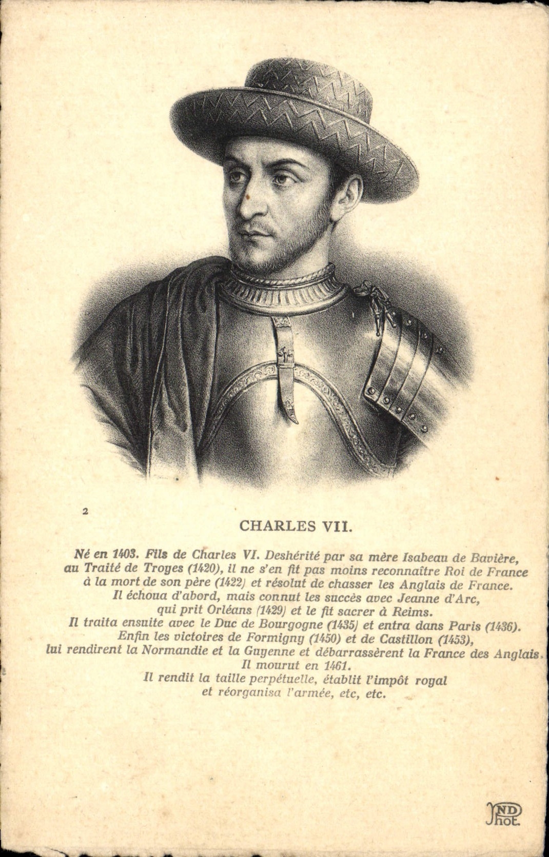 CPA Charles VII Roi de France