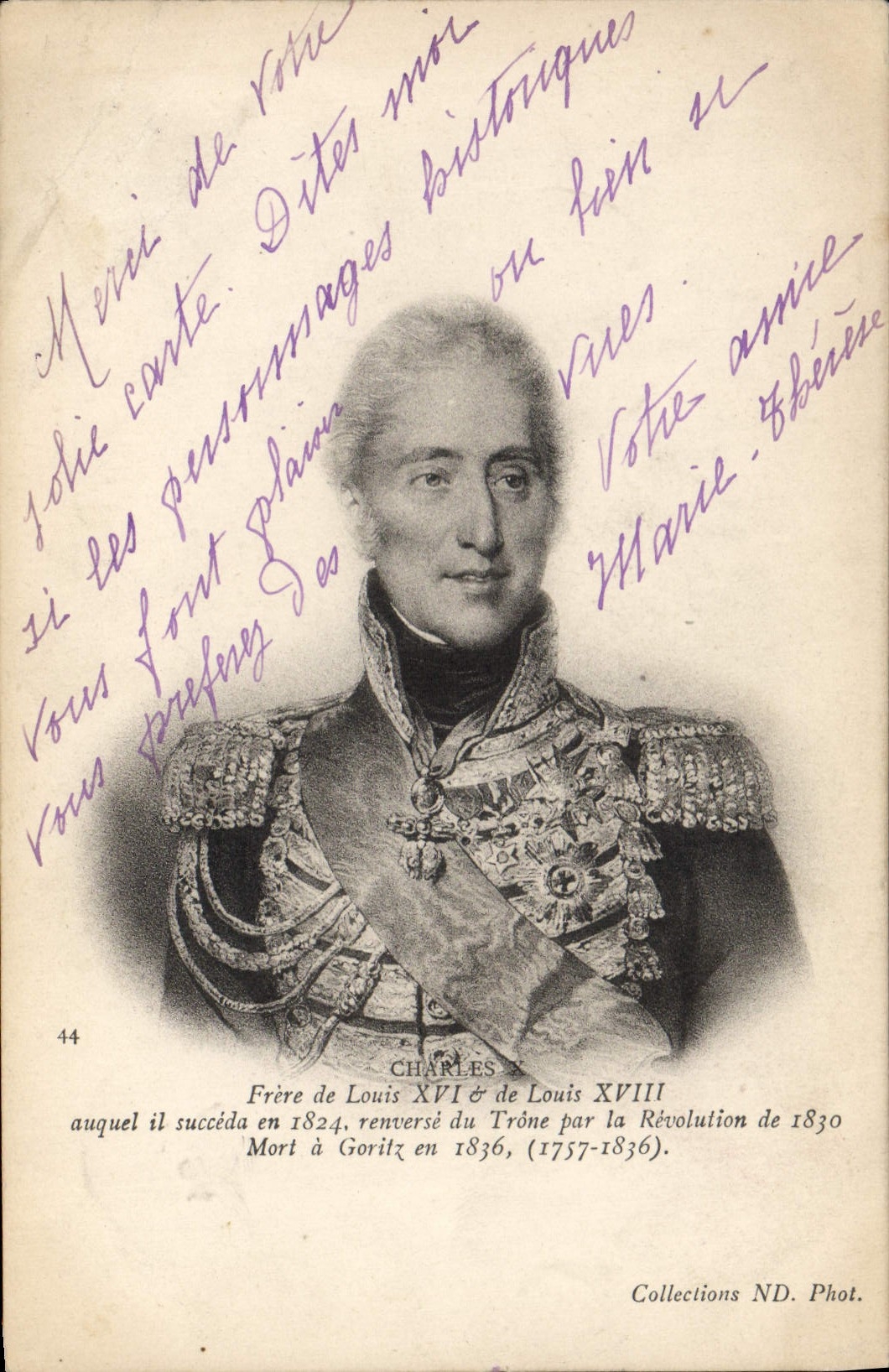 CPA Charles X Fere de Louis XVI et de Louis XVIII