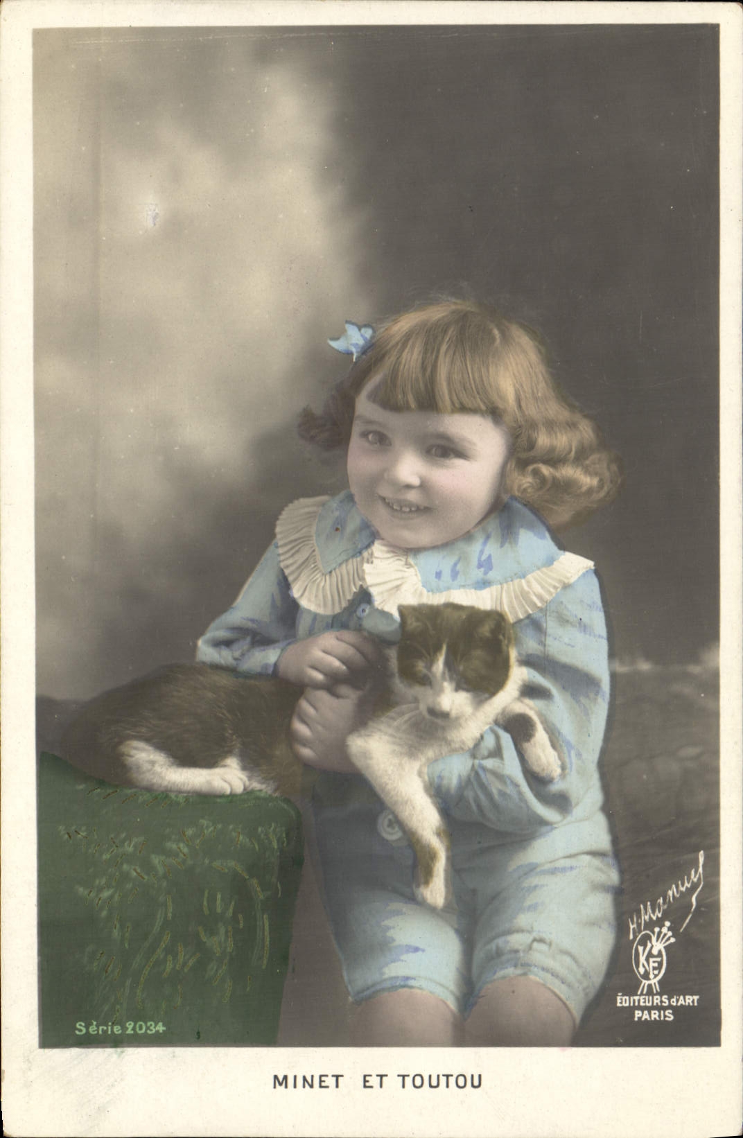 CPA Chat chats Chaton Enfant