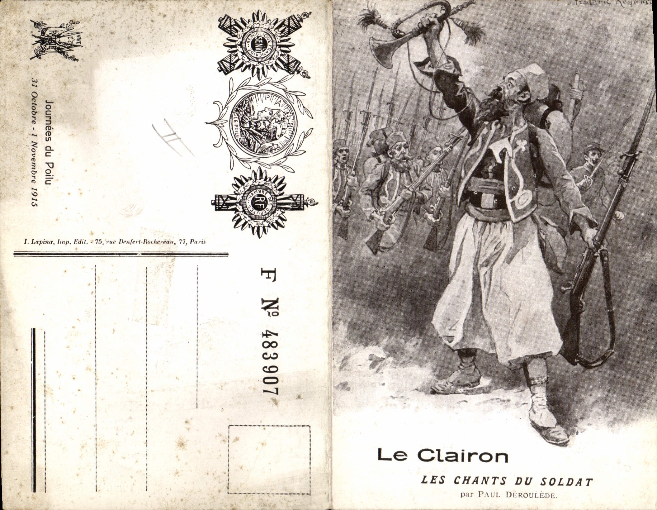 CPA Militaria Le Clairon Les chants du soldat Paul Deroulede