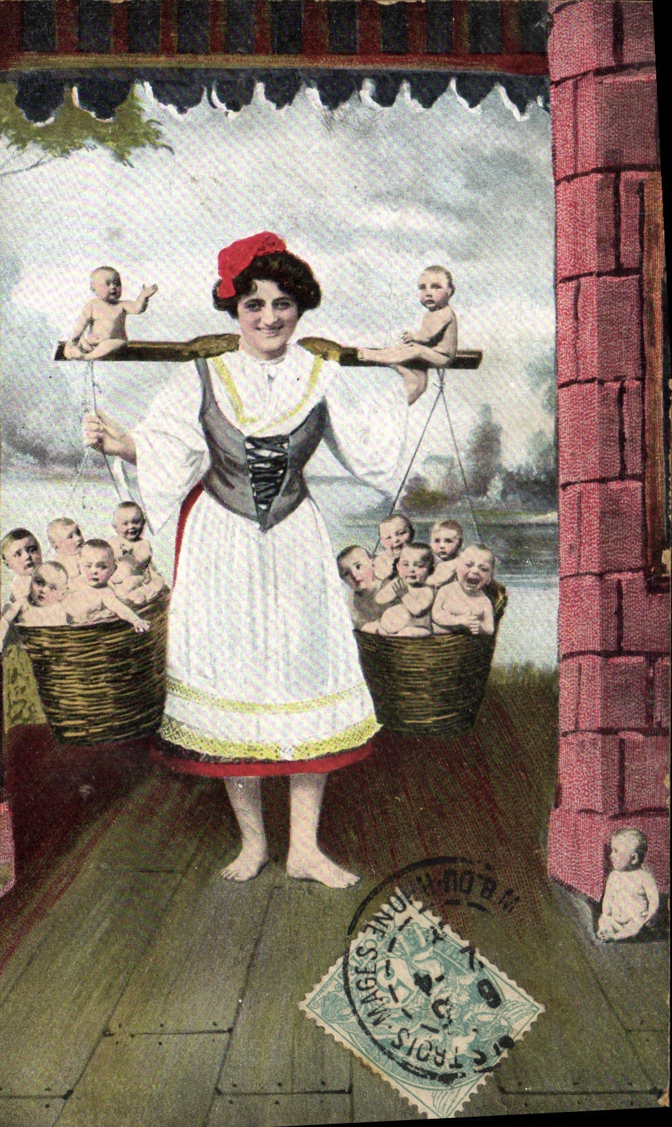 CPA Fantaisie Enfant Bebe Femme