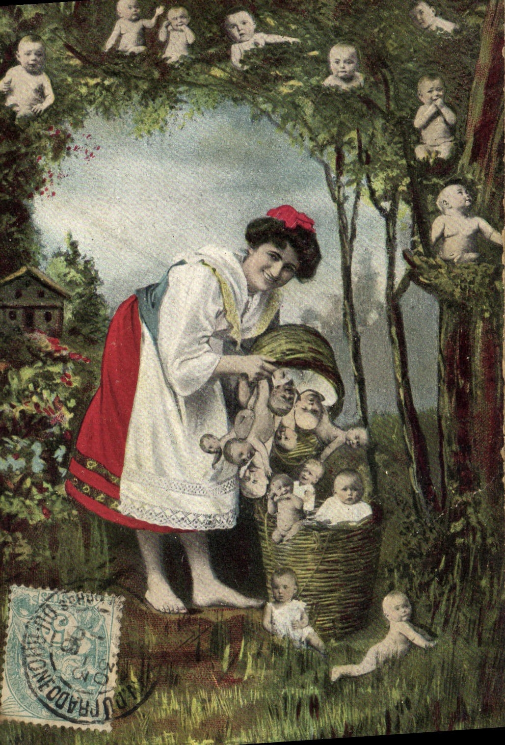 CPA Fantaisie Enfant Bebe Femme