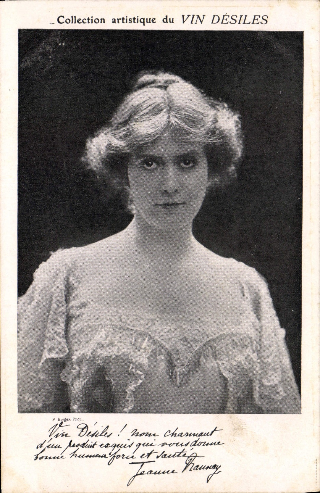 VINTAGE POSTCARD Fantasy Woman Wine Desiles