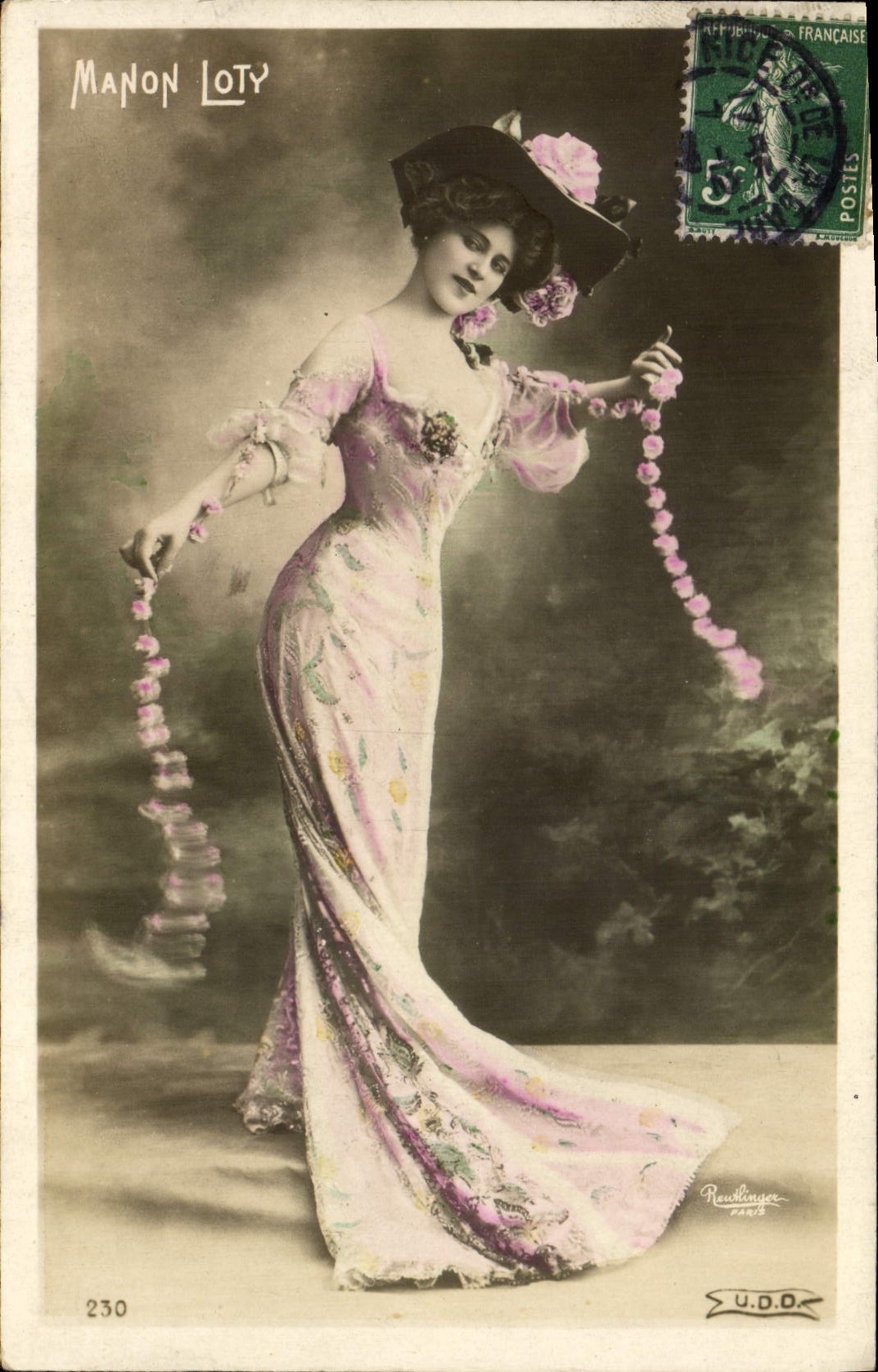 VINTAGE POSTCARD Fantasy Woman Manon Lauty
