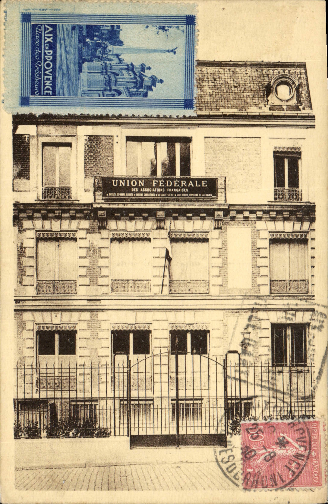 CPA Assurance Maison de l'Union Federale Rue de Brissac Paris 4eme Vignette Aix en Provence Place des Precheurs