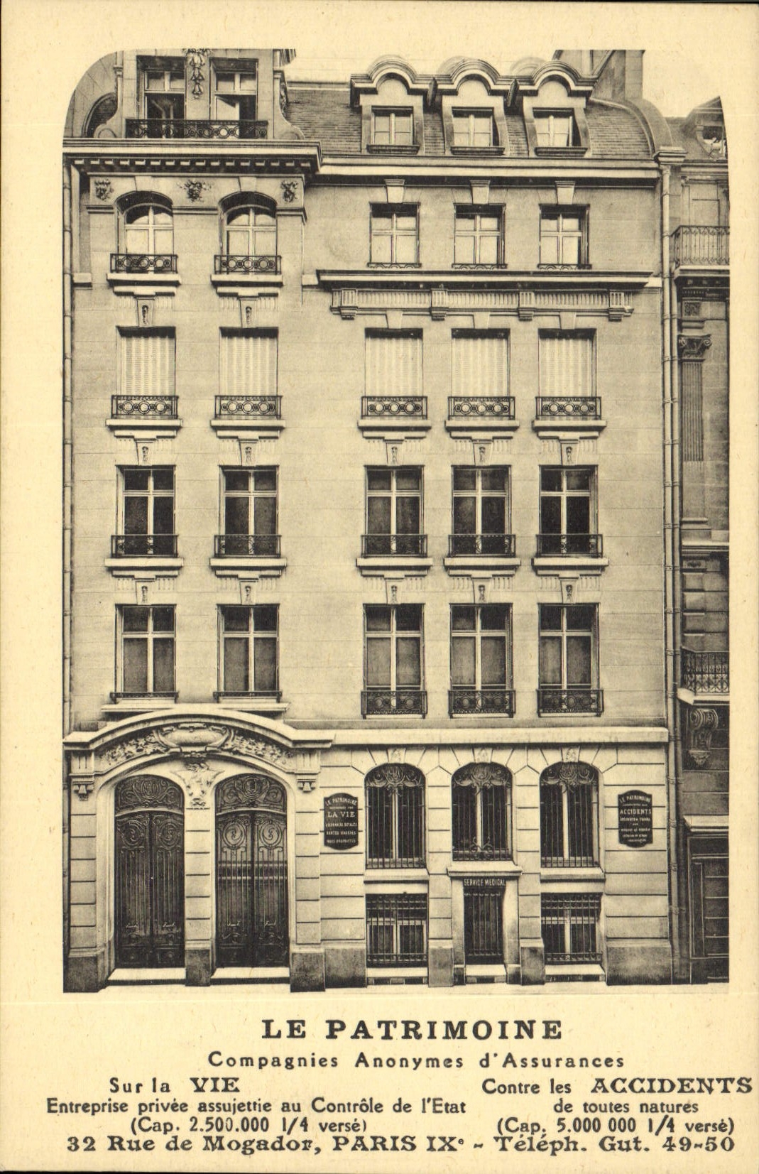 CPA Assurance La Patrimoine 32 Rue de Mogador Paris 9eme