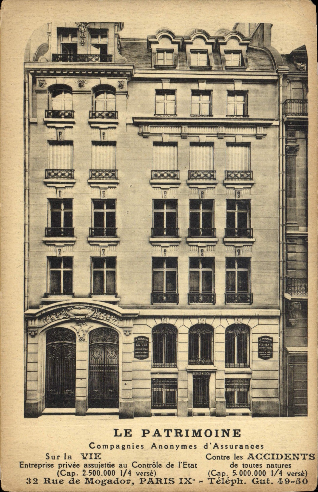 CPA Assurance La Patrimoine 32 Rue de Mogador Paris 9eme