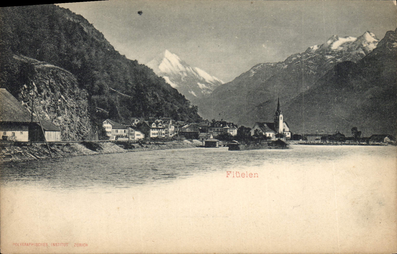 VINTAGE POSTCARD Insurance Swiss Fluelen Company Winterthur