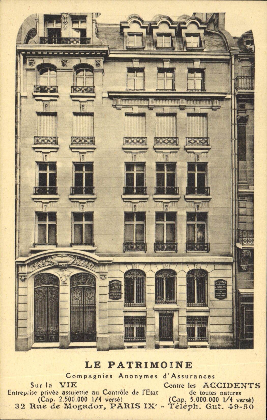 CPA Assurance La Patrimoine 32 Rue de Mogador Paris 9eme