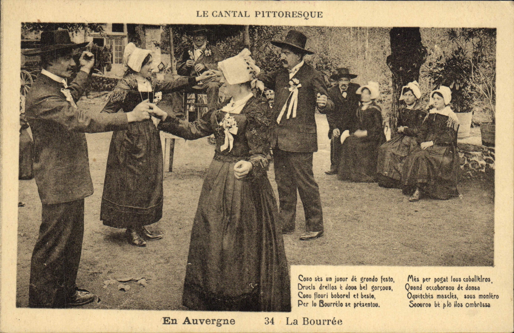 VINTAGE POSTCARD Folklore In Auvergne The bourree Cantal