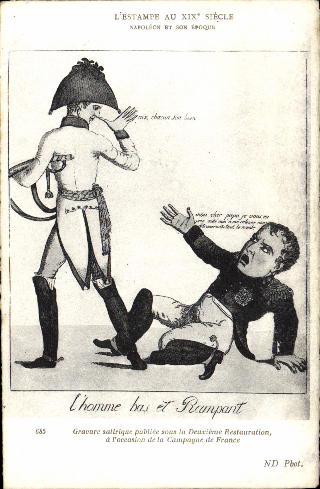 CPA Histoire Napoleon 1er L'homme bas et rampant
