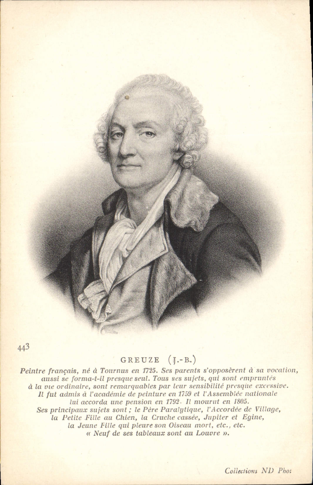 VINTAGE POSTCARD Greuze painter