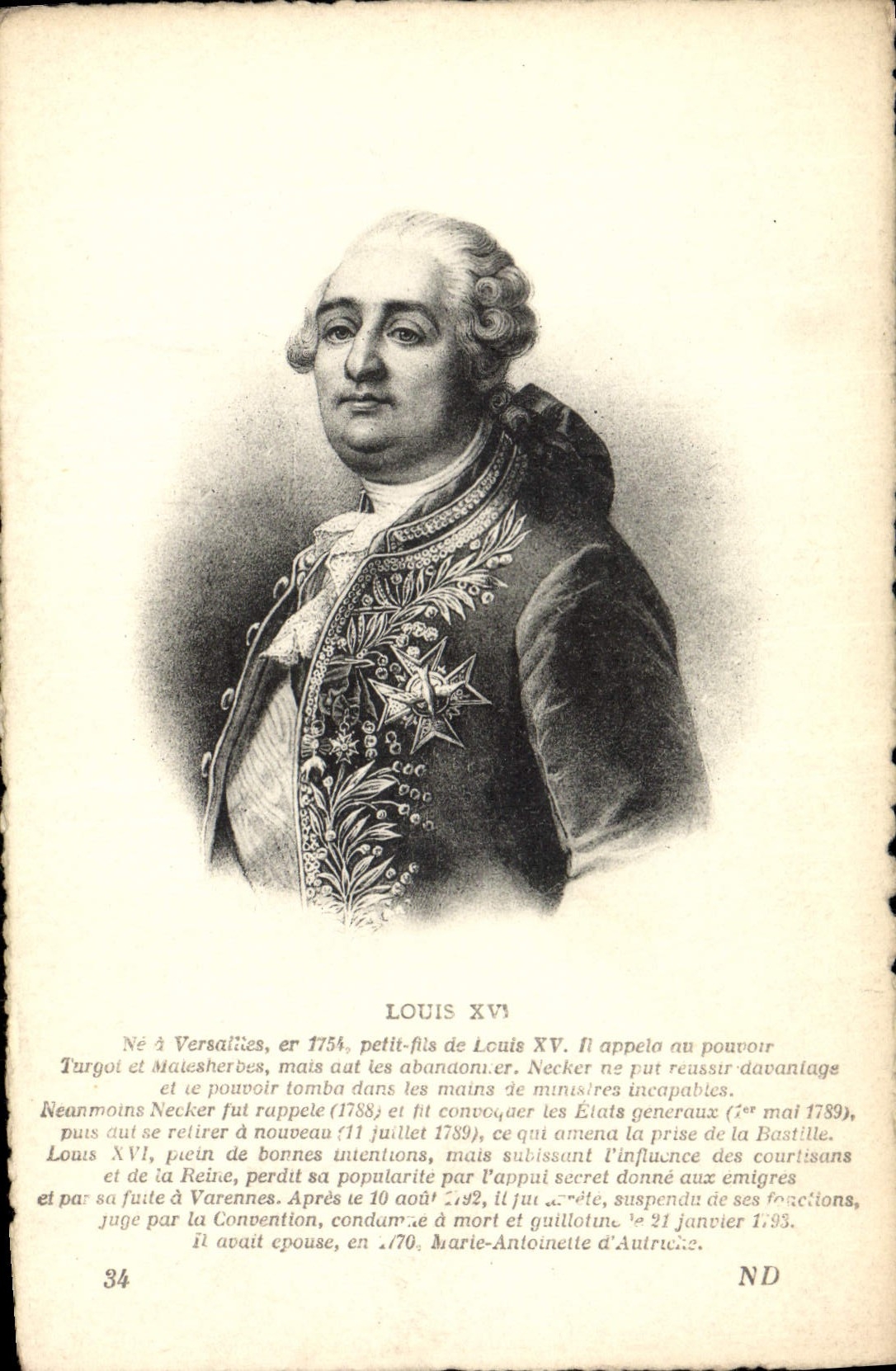 CPA Louis XVI Roi de France