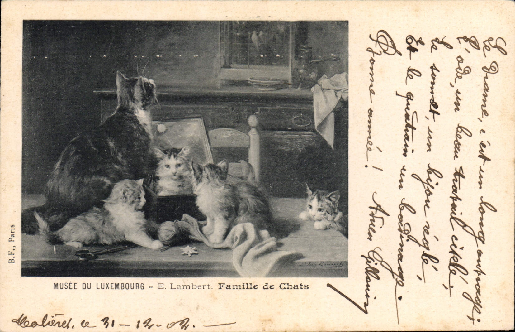 CPA Chat chats Chaton Musee du Luxembourg Lambert Famille de chats 