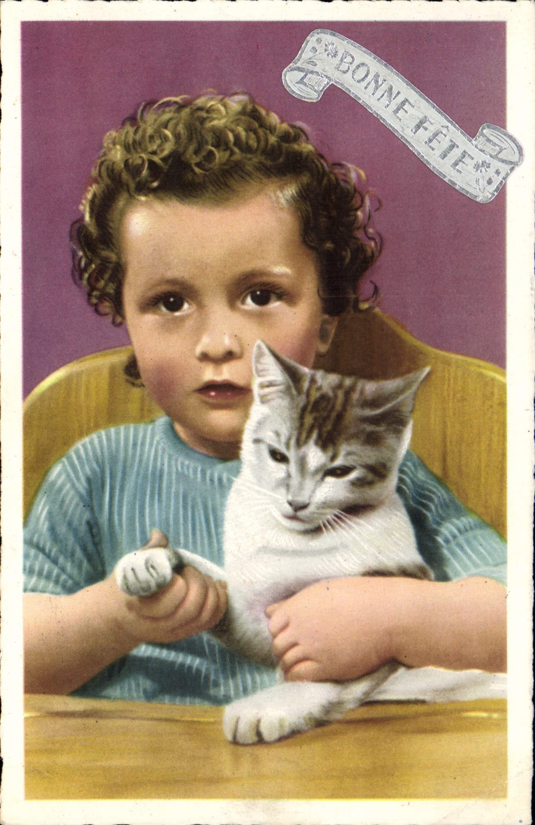 CPA Chat chats Chaton Enfant